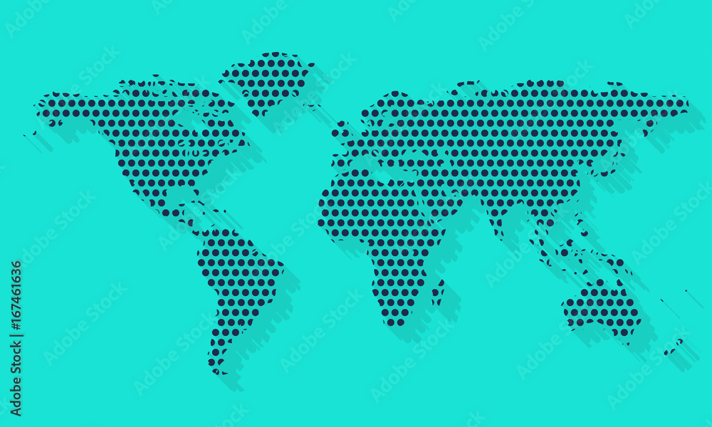 Aufkleber world map dotted pattern. world map with dots. vector illustration.