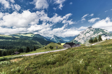 Fototapeta na wymiar Postalm mit Tabor und Mondsee