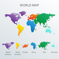 Fototapeta na wymiar World map infographics template. Vector world map with continents.