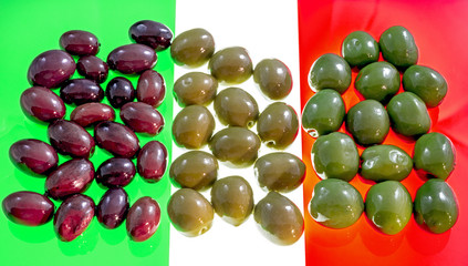 Olives on the italian flag