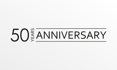 50 years anniversary emblem. Anniversary icon or label. 50 years celebration and congratulation design element. Vector illustration.