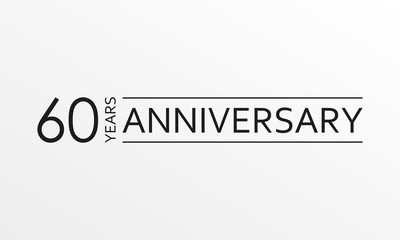 Fototapeta na wymiar 60 years anniversary emblem. Anniversary icon or label. 60 years celebration and congratulation design element. Vector illustration.