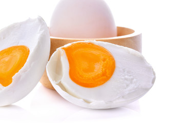 Salted eggs on a white background