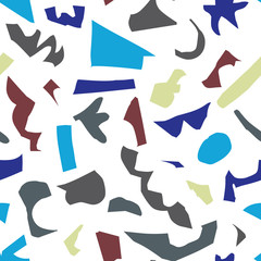 Abstract paper cut shapes seamless pattern