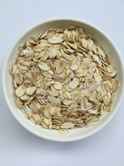 Oat flakes top view