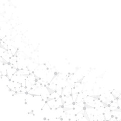 Molecule structure dna and neurons, connected lines with dots, genetic and chemical compounds, illustration.