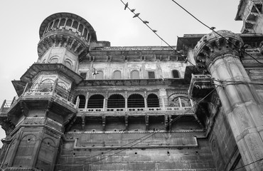 Ghats on riverbank in Varanasi, India