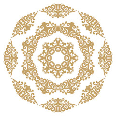 The collection of mandalas. Set of gold round ethnic ornaments. Vector illustration. Isolated on white background