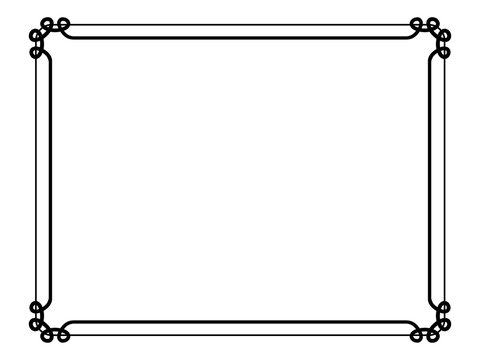 Frame simple border two lines horizontal black.