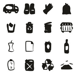 Garbageman Icons Freehand Fill