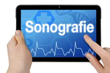 Tablet mit Touchscreen Sonografie