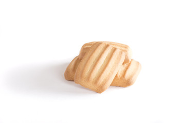 isolated baby biscuits on white background