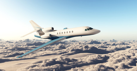 Geschäftsreiseflugzeug über den Wolken