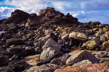 Rocky seashore at Port Macquarie Australia