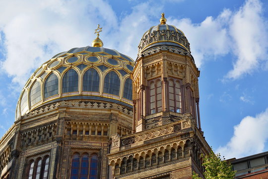 Golden roof of the New Synagogue in Berlin as a symbol of Judaism 