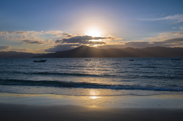 Fototapeta na wymiar Sunset at Praia do Forte Beach - Florianopolis, Santa Catarina, Brazil