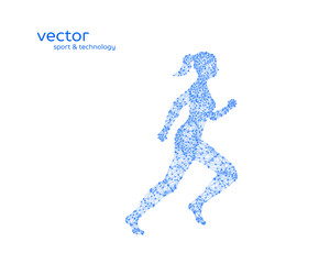 Fototapeta na wymiar Abstract vector illustration of running woman.