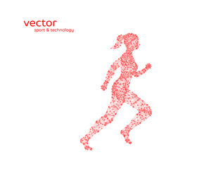 Abstract vector illustration of running woman.