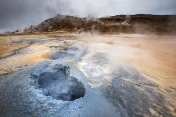 Heisse Quellen bei Namafjall am Myvatn See, Island