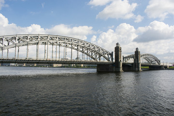 Bolsheokhtinsky bridge in the afternoon saint petersburg