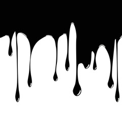 Black paint dripping on white background. Vector illustration - 167476633