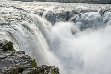 Beeindruckender Selfoss Wasserfall, Jökulsá á Fjöllum Schluch, Island