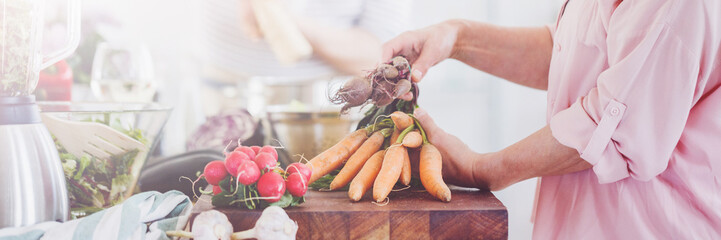 Vegetables on desk