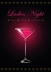 Ladies Night Plakat Cocktail