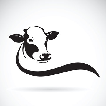 Vector Of A Cow Head Design On White Background. Farm Animal.