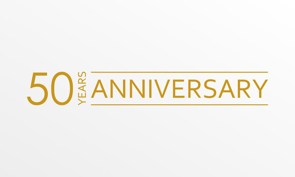 50 years anniversary emblem. Anniversary icon or label. 50 years celebration and congratulation design element. Vector illustration.