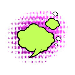 Comics Template. Vector Retro Comic Book Speech Bubbles Illustration. Mock-up of Comic Book Page with place for Text, Speech Bubbls, Symbols, Sound Effects, Colored Halftone Background and Superhero