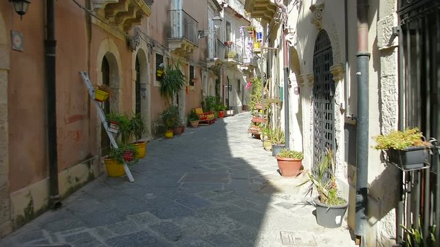 Typical old street, Ortigia Island, Italy, Sicily