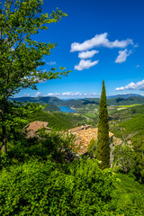Lookout to Lago di Piediluco from top of Labro - obrazy, fototapety, plakaty