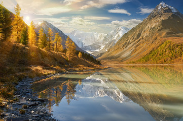 Beautiful autumn landscape, Altai mountains Russia.