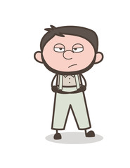 Cartoon Upset Helper Face Vector Illustration