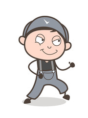 Cartoon Young Boy Running Pose Vector Illustration