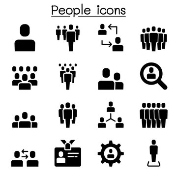 People Icon In Flat Style