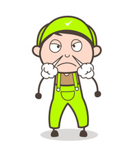 Cartoon Angry Boy Face Vector Illustration