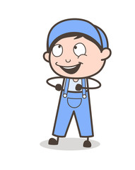 Cartoon Funny Boy Dancing Expression Vector Illustration