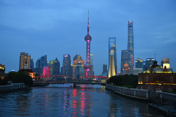 Obraz premium Shanghai world financial center skyscrapers