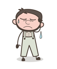 Fototapeta premium Cartoon Unhappy Man Face Vector Illustration