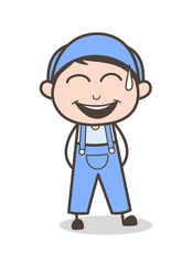Cartoon Boy Laughing Loudly Vector Illustration
