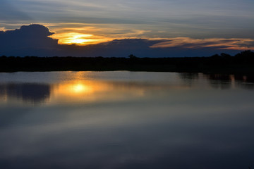 Namibia Okonjima game reserve lake sunset