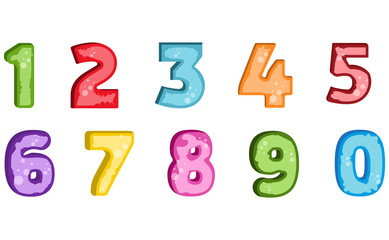 Number letter polygon concept. Number one to nine letter.