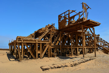 Namibia skeleton coast old oil drill