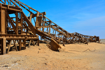 Namibia skeleton coast old oil drill