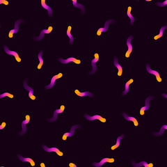 Naklejka na ściany i meble Abstract seamless pattern. Background gradient glowing worms. Dark abstract background with glowing yellow-pink worms gradient for designers and illustrators. Background gradient vector illustration