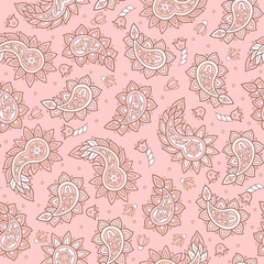 Paisley seamless floral pattern.