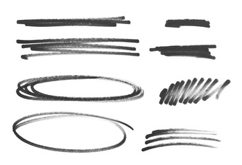 grunge scribble circle, ellipse, lines, black marker isolated on white background - obrazy, fototapety, plakaty