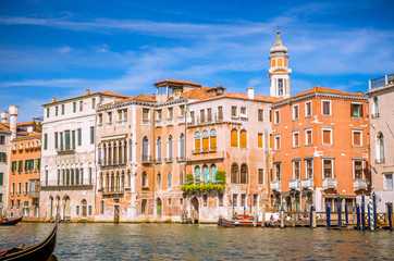 Panoramic view of famous Grand Canal in Venice, Italy
